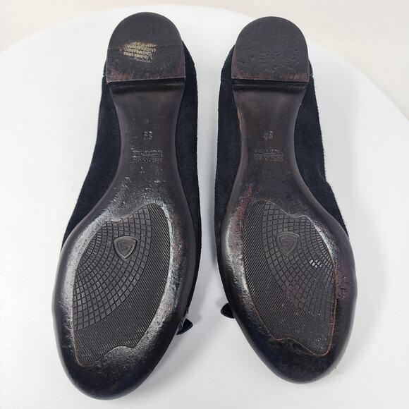 AGL Monika Cap Toe Ballet Flat EU39/US9 Black Suede & Patent Leather Rhinestone - Picture 11 of 14